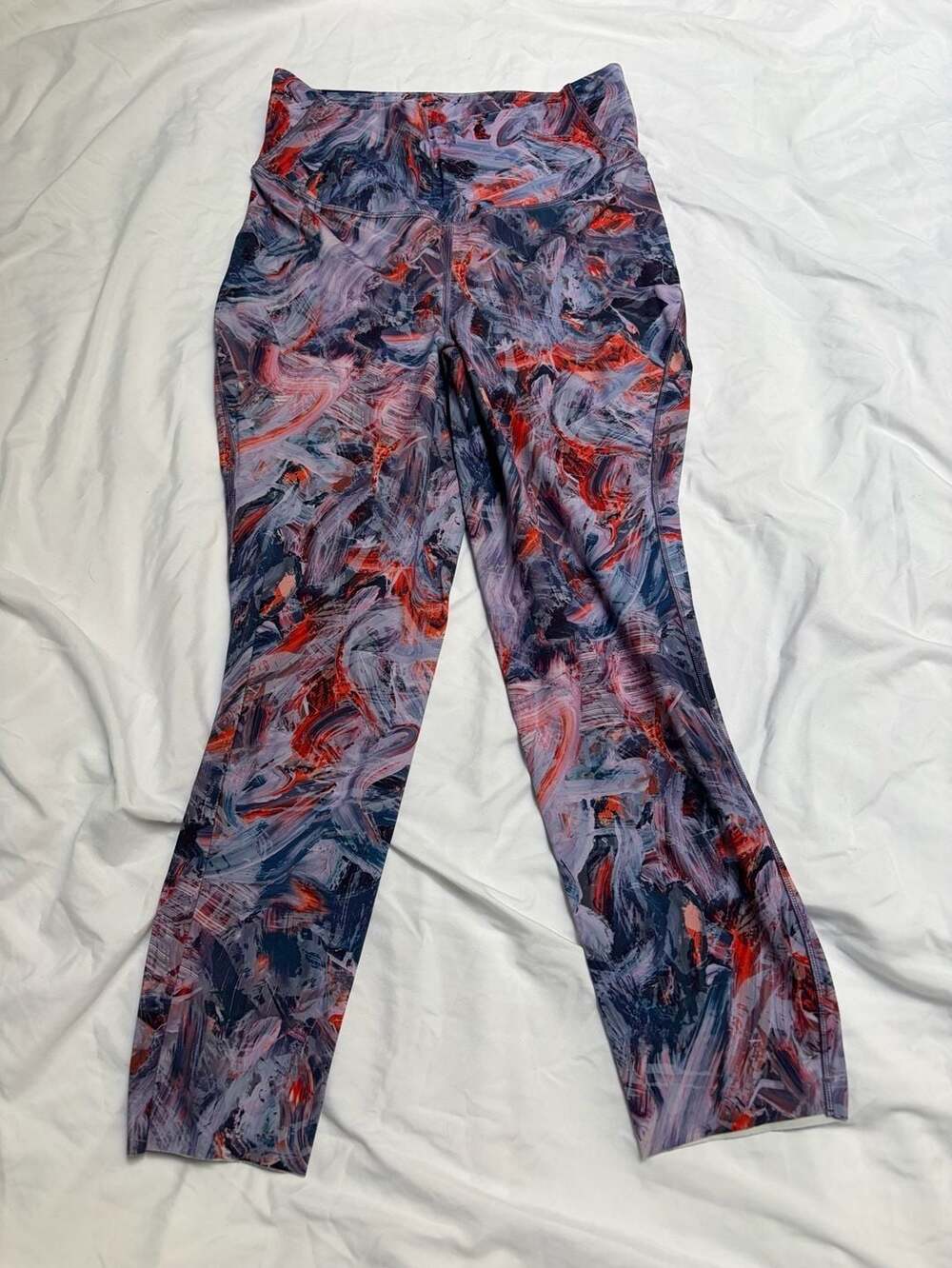 Lululemon Base Pace High-Rise Crop Size 8 Brushstroke Print Leggings